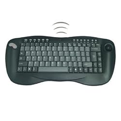 DSI 2.4GHz Wireless Keyboard with Optical trackball, Black, FK-760
