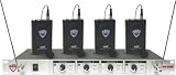 Nady 401X-QUAD-LT A/B/D/N 4-Channel Professional VHF Wireless Lavalier Microphone System with Frequencies A/B/D/N - 171.905MHz/185.15MHz/209.15MHz/197.15MHz