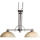 Progress Lighting P4229-88 2-Light Riverside Linear Chandelier, Heirloom