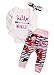 3PCS Newborn Baby Girl Top Romper+Pants Leggings Coming Home Outfits Set Clothes (3-6 Months, Arrow)