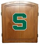 Michigan State Spartans Dart Board Cabinet Set