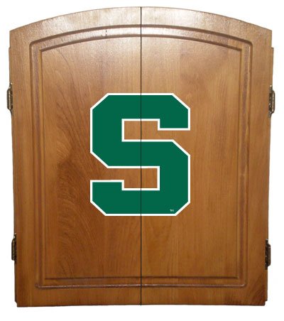 Michigan State Spartans Dart Board Cabinet Set
