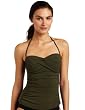 Robin Piccone Womens Hand Sewn Pleated Twist Bandini