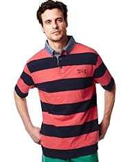 Blue Harbour Pure Cotton Block Striped Slub Polo Shirt