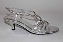 Ladies Low Heel Silver Evening Party Sandals Size
