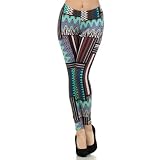 Sakkas Cotton Lycra Blend Graphic Print Footless Stretch Leggings - Made in USA