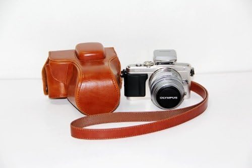 CuteKindService "Ever Ready" Pu Leather Camera Case Cover Bag for Olympus Pen E-pm2 Brown