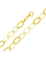 14K Yellow Gold Fancy Bracelet with Lobster Claw Clasp - 7.5" Inches