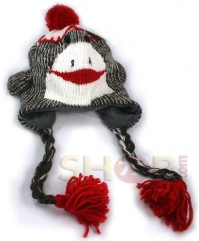 Queen Accessories: Sock Monkey Hat - Knit with Fleece Lining 3 styles to choose from