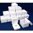 12 White Leather Ring Gift Boxes Jewelry Case Display