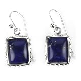 Barse Sterling Silver Rectangular Lapis Earrings
