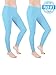 Sexy Basics Womens Ultra Soft Cotton Stretch Full Length Footless Leggings Skinny Pant Tights | Multi Packs & Colors