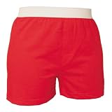 Red solid color jersey elastic waist comfortable unisex boxer boxer shorts leisure, no fly, 5 adult sizes by 