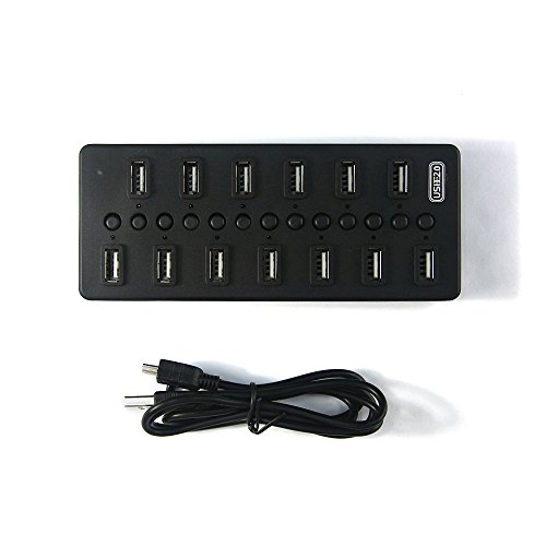 E-BEST® 13 Ports 2.0 USB Super Speed Hub, Plug and Play, Driven 500g Mobile Hard Disk for Printers, Webcams, Mice, Keyboard, Mp3 Players Etc -(Black)