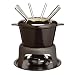 Kitchen Craft Cast Iron Enamelled Fondue Gift Set with Six Forks - Black
