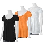 Cozy Brand Short Sleeve Round Neck Empire Top