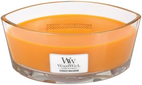 Virginia Woodwick HearthWick Flame Large Candle Ginger Macaron 50 Hr. Burn Time
