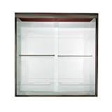 American Standard AM00170.400.224 Tuscany Frameless By-Pass Bathtub and Shower Doors with Clear Glass, Oil Rubbed Bronze