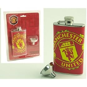 Manchester United FC Hip Flask - Leather Bound