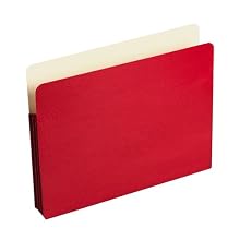 Wilson Jones Colorlife Recycled (50%) Expanding File Pockets, Letter Size, 3-1/2" Expansion, Red, 25/box, WCC64R