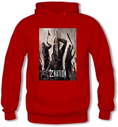 SILI89 Mens Z Nation Pullover Hoodie Large Red