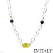 DV ITALY Attractive Necklace With Amethysts and Simulated gems Well Made in 14K/925 Gold plated Silver. Total item weight 22.7g Length 26in