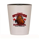 Shot Glass White and Black of Athletic Outfitters Basketball Play Strong