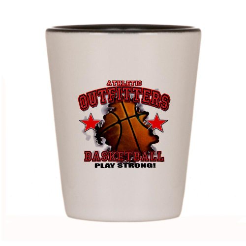 Shot Glass White and Black of Athletic Outfitters Basketball Play Strong