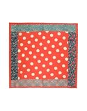 Marc Jacobs Polkadot & Floral Frame Silk Square Scarf Red