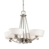 Kichler Lighting 42713CLP 4 Light Livingston Chandelier, Classic Pewter
