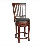 Vertical Slat Swivel Counter Stool (Dark Walnut / Black) (41"H x 19.5"W x 1 ....