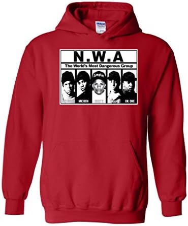 Artmazing NWA The World`s Most Dangerous Group N.W.A.Ê Unisex Hoodie Medium Red