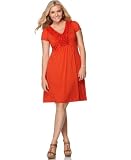 Soprano Plus Size Dress, Short Sleeve Ruffled V-Neck