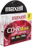 5-pack CDR Recordable Media 80minfor Music with slimline Case