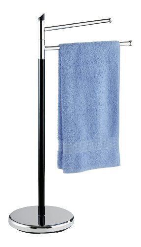 Wenko 18478100 Handtuch- und Kleiderst&auml;nder Black - 2 bewegliche Arme, Kunststoff-Chrom, 47 x 81 x 26 cm, schwarz
