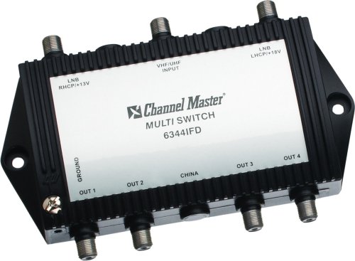 Channel Master 6344IFD Satellite Multiswitch 4 output with amplified offair input