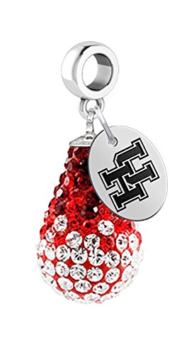 Houston Cougars Crystal Dangle Charm - Fits All Bracelets