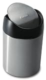 simplehuman Countertop Trash Can, Brushed Stainless Steel, 1.5 Liters/ .4 Gallons