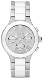 DKNY White Dial Chronograph Steel and Ceramic Ladies Watch NY8257