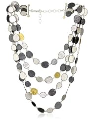 GURHAN "Contour" Dark and White Silver with Gold Multi-Strand Necklace