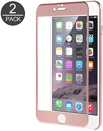 2 Packs of 5.5' inch iphone 6 Plus iphone 6S Plus Screen Protectors,Color HD Clear Anti-Scratch Anti-Fingerprint Waterproof Full Edge Cover No Cap Glass Screen Tempered Glass Film (pink)