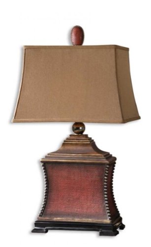 Uttermost Pavia Aged Red Woven Texture Table Lamp