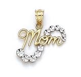 14k Two-Tone Mom Journey Wave Pendant