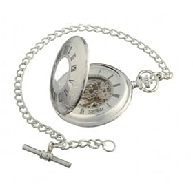 Swiss Sterling Silver Half Hunter Mechanical Pocket Watch G155