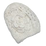 David & Young Girls Crochet Knit Hat with Flower