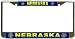 Nebraska Ne State Flag Chrome Metal License Plate Frame Holder