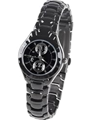 Orient Idea Ori-0262E Round Case Quartz Wrist Watch with Alloy Band for Women - Black