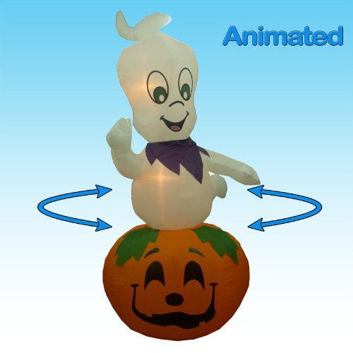 Jumbo 9 Foot Animated Halloween Inflatable Ghost on Pumpkin - 2012 Yard Decoration Jumbo 9 Foot Animated Halloween Inflatable Ghost on Pumpkin - 2012 Yard Decoration
