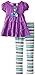 Kids Headquarters Girls' Purple Tunic with Stripes Leggings