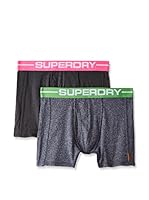 Superdry Pack x 2 Bóxers (Antracita / Azul Grisáceo)